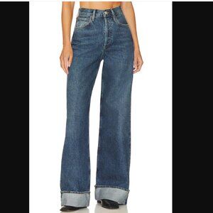 AGOLDE Dame High Rise Wide Leg Jeans in Control Size 27 NEW NWOT Cuffed Hem